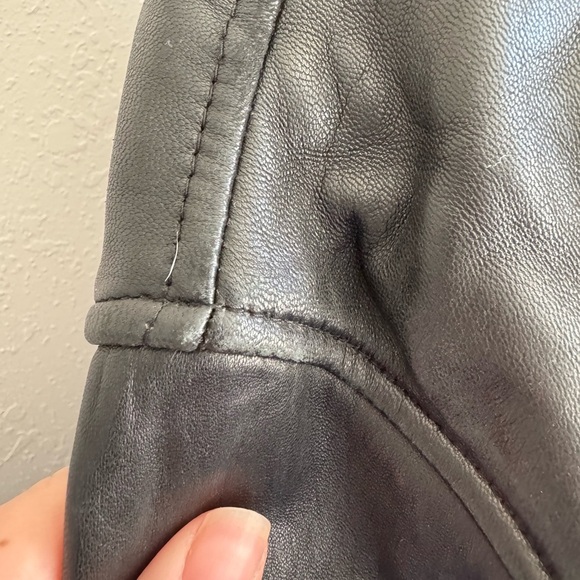 Vintage Dockers Black Lamb Leather Zip Up Jacket Mens XL Bikercore Edgy Grunge - Picture 3 of 9